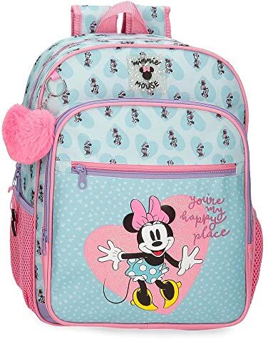 Disney Zaino Scuola  Minnie My happy place Adattabile a Trolley Blu 30x38x12 cm Poliestere 13.68L