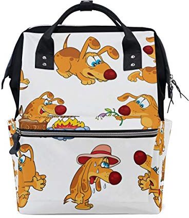 FANTAZIO Borsa Mummia Zaino Emoji Icons Of Dogs Borsa Scuola