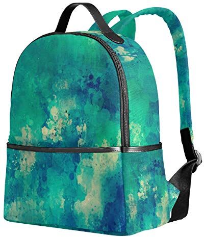 FANTAZIO Zaino da viaggio Astratto Arte Acquerello Verde Daypack