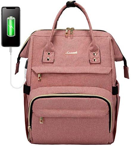 LOVEVOOK Zaino Porta PC Donna, Impermeabile Zaino Laptop 14 Pollic con Caricatore USB, Elegante Zaino Computer per Viaggi Lavoro Scuola Ufficio