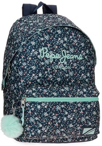 Pepe Jeans Alenka Zaino Scuola Blu 31x42x17,5 cm Poliestere 22,79L by Joumma Bags, blu, Zaino scuola