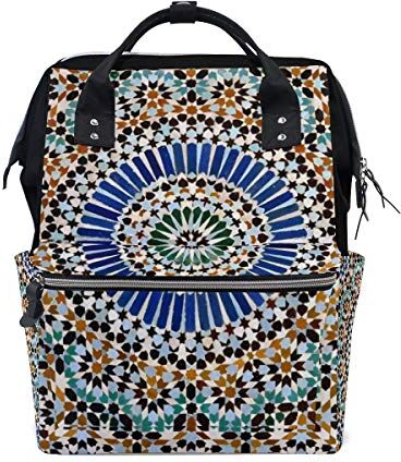 FANTAZIO Borsa Mummia Zaino Motivo Mandala Mosaico Borsa Scuola