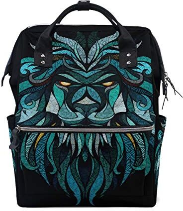 FANTAZIO Mummia Bag Zaino Leone Carta Da Parati Modello Borsa Scuola