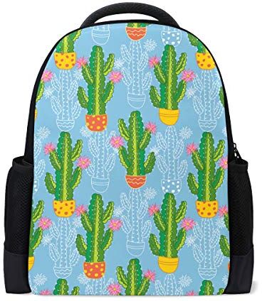 Wamika Succulent Cactus Viaggio Zaino Portatile Scuola Libro Borsa Verde Pianta Tropicale Fiore Floreale Casuale Zaino Outdoor Business Escursionismo Zaini Campeggio Borse A Spalla Per Donne Uomini