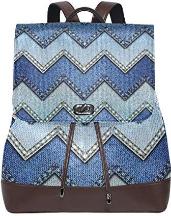 MONTOJ Blue Jeans Wave Line borsa da viaggio in pelle Campus Zaino