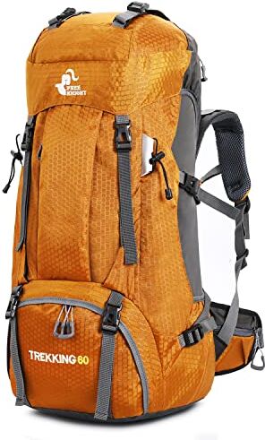 Bseash 60L impermeabile zaino da trekking leggero con copertura antipioggia, zaino da viaggio sport all'aperto per arrampicata campeggio turismo