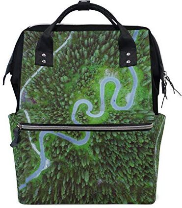 MONTOJ Sinuate Highway Green Woodland canvas Borsa da viaggio Campus Zaino