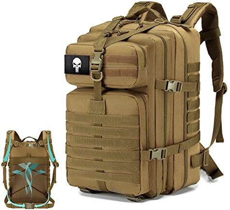 SPAHER 50L Zaino Militare Tattico Molle Assalto Viaggio per Donna Uomo Zaino da Trekking 800D Oxford Impermeabile Zaino da Viaggio per Escursionismo, Alpinismo Sport di Viaggio Survival