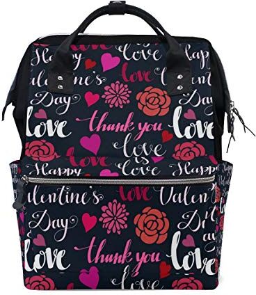 FANTAZIO Borsa Mummia Zaino Love Roses Stampa Modello Borsa Scuola