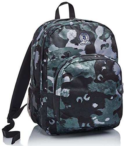 Invicta Zaino Strong , Camo Shade, Verde, Doppio Scomparto, Scuola y Tempo Libero