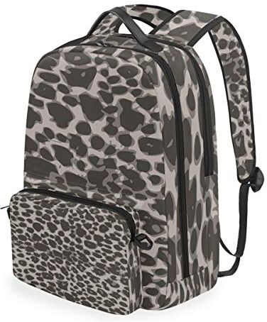 FANTAZIO Zaini e Borsa Croce Grigio Stampa Leopard Set Scuola