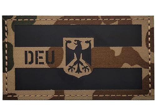 TraLxwee DEU Germania, toppe riflettenti a infrarossi, in velcro, militare, per abbigliamento tattico, zaino da baseball, uniforme