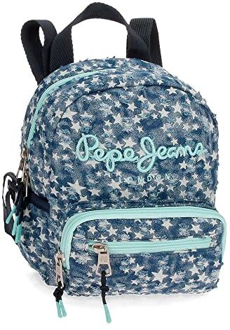 Pepe Jeans Denim Star, Bagagli Borsa Messenger Bambine E Ragazze, Blu (Blue), Zaino da passeggio