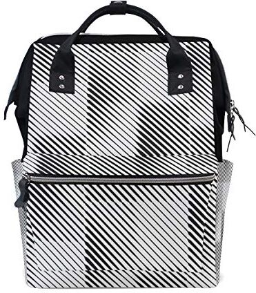 MONTOJ Abstract Black Lines Pattern canvas Borsa da viaggio Campus Zaino