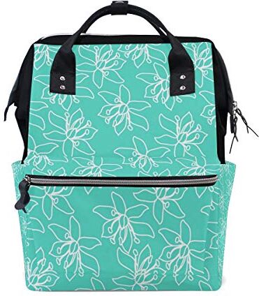 FAJRO Flower Aqua Blue BackgroundTravel zaino tela Borsa da scuola pack