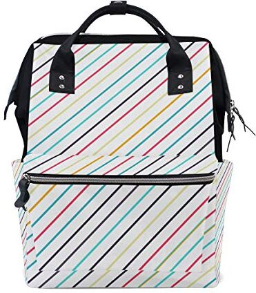 FAJRO Fresh Retro Twill LinesTravel zaino tela Borsa da scuola zaino