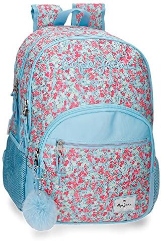 Pepe Jeans Aide Zaino Scuola Doppio Scomparto Adattabile a Trolley Multicolore 32x44x22 cm Poliestere 30.98L