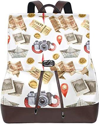 MONTOJ Ticket Camera Picture Pattern Borsa da Viaggio Campus Zaino