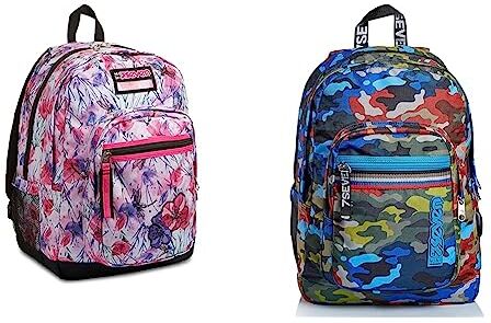 Seven Zaino Scuola Freethink Girl Doppio Scomparto -, Bambine e ragazze, Rosa, L Adventure Camo -Scuola & Tempo Libero