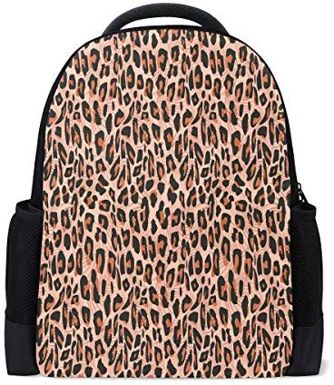 Kcldeci Brown Cheetah Pelle Viaggio Zaino Portatile Scuola Libro Borsa Leopard Animale Causale Daypack Outdoor Business Escursionismo Zaini Campeggio Borse A Spalla Per Studenti Donne Uomini