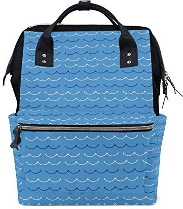 FAJRO Blue Water Wave LineTravel zaino tela Borsa Scuola Pack