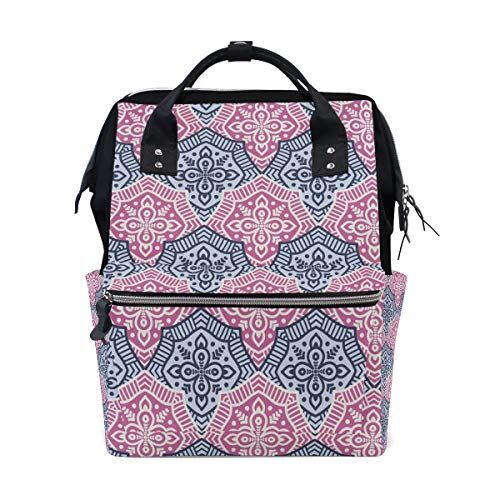 FAJRO Pink Purple Artistic FlowerTravel zaino tela Borsa da scuola pack