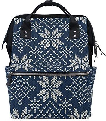 MONTOJ Snowflake Knitting Texture Pattern Canvas Borsa da viaggio Campus Zaino