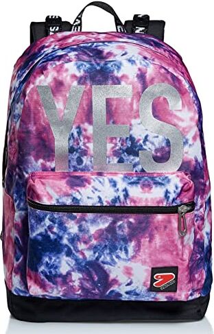 Seven Zaino Scuola Reversibile The Double, Viola, Tye And Dye Girl, 2 Zaini in 1, Zaino Mono Scomparto Con Cuffie Stereo Incluse, Scuole Medie, Suoeriori e Tempo libero, Bambina Ragazza