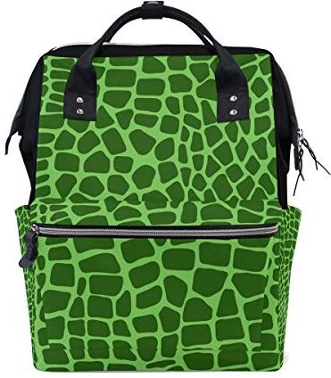 FANTAZIO Zaini Verde Pelle di Coccodrillo Borsa Scuola Tela Daypack