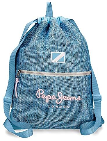 Pepe Jeans Lena Zaino sacco con zip blu 35x46 cm Poliestere