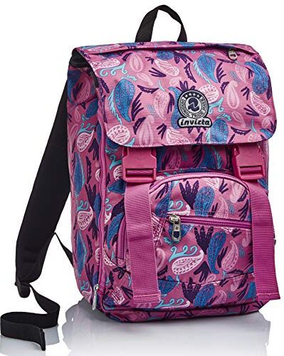 Invicta Zaino Scuola Estensibile, Rosa Paisley, Bambine e Ragazze, Zaino Doppio Scomparto, Maxi Capienza, Scuola, Bambine e Ragazze