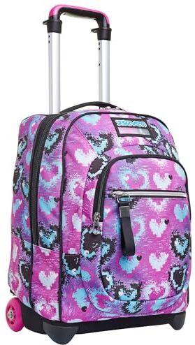 Seven Trolley, Glossy Girl, Rosa, 2 in 1 Zaino con Cross-Over System, Scuola & Viaggio