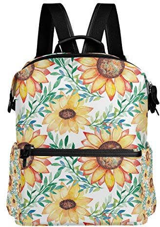 AJINGA Zaino per computer portatile, motivo: acquerello, tropicale con girasoli multicolore multi1 onesize