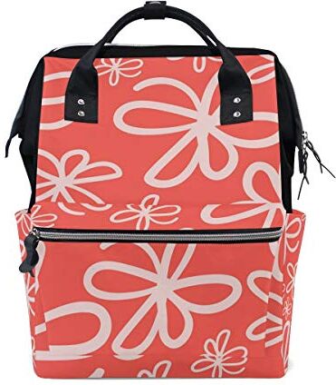 FAJRO Bianco Jasmine Arancione BackgroundTravel zaino tela Borsa Scuola Pack