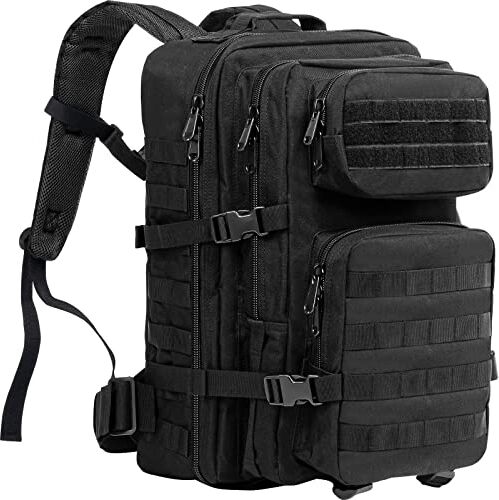 ProCase Zaino Tattico Militare 40L, Pacchetto di Assalto Dell'esercito di Grande Capacità 3 Giorni Borsa Go per Caccia, Trekking e Campeggio e Altre Attività All'aperto Nero