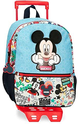 Disney Zaino Scuola  Mickey Be Cool con Trolley Blu 25x32x12 cm Poliestere 9,6L