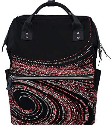 MONTOJ Sparkling Red Light Galaxy canvas Borsa da viaggio Campus Zaino