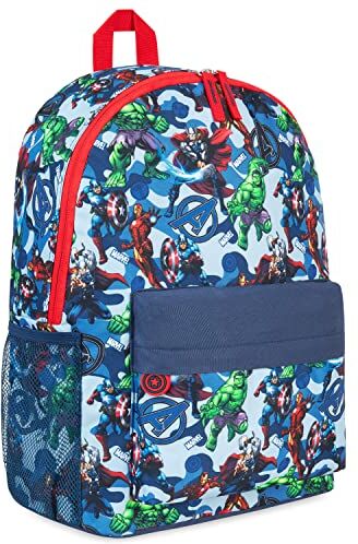 Marvel Zaino Bambino Zainetti per bambini Scuola Elementare Tempo Libero Avengers Spiderman (Blu)