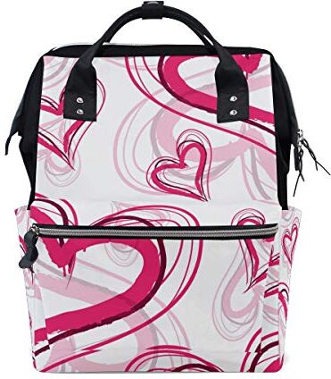 FAJRO Pink Heart Stick FigureTravel zaino tela Borsa da scuola pack