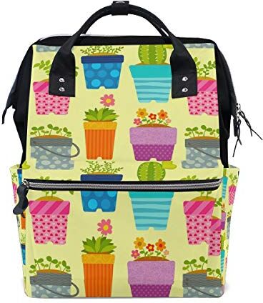 FANTAZIO Mummia Bag Zaino Creativo Cactus Pattern Borsa Scuola