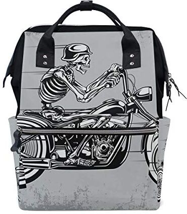 MONTOJ Skeleton Equitazione Moto Skull Canvas Zaino Viaggio Campus