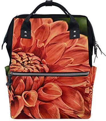 MONTOJ Red Floral Dahlia canvas Borsa da viaggio Campus Zaino