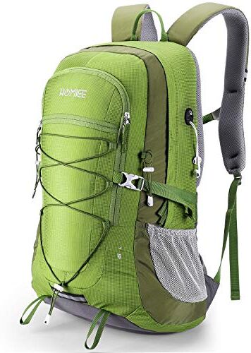 HOMIEE Zaino da Trekking 45L, Resistente all'acqua e Leggero Zaino da Escursione per Trekking Alpinismo, Multifunzione Zaino da Campeggio per Sport Viaggio,Donna e Uomo,Verde