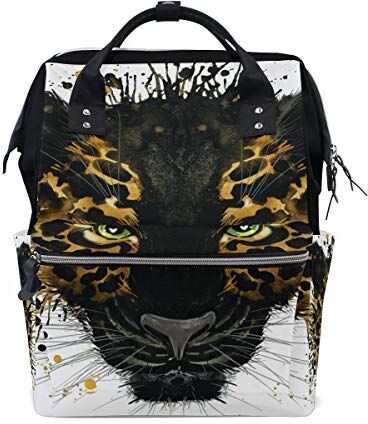 FANTAZIO Mummia Bag Zaino Acquerello Nero Jaguar Scuola