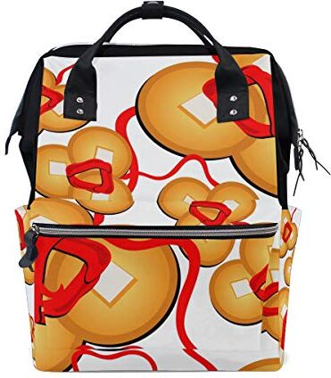 FAJRO Carino rame Cash PatternTravel zaino tela Borsa Scuola Pack