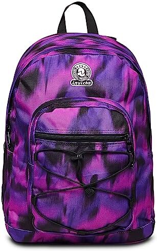 Invicta Zaino Scuola DIAL SPICE PINK Zaino Doppio Scomparto, Viola Tasca Porta PC, Tasche Porta Borraccia Maxi Capienza Zaino Viaggio, Zaino Università Tessuto 100% Eco GRS