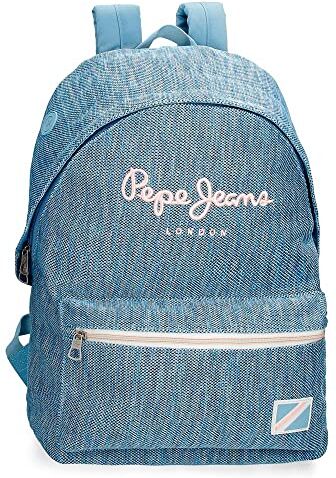 Pepe Jeans Zaino Scuola Lena Adattabile a Trolley Blu 31x42x17,5 cm Poliestere