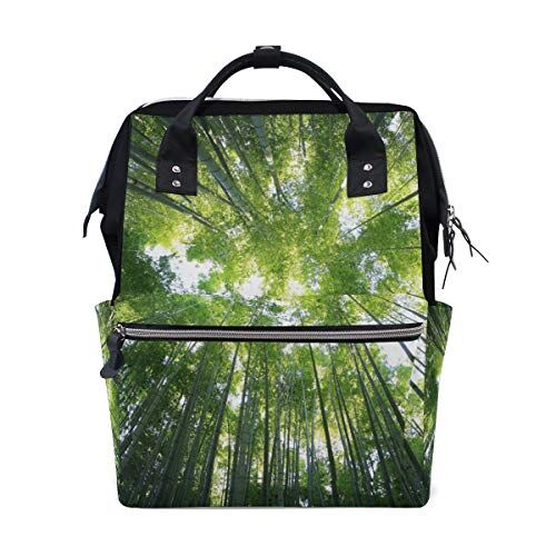FANTAZIO ZAINO Amazing Green Bamboo Forest School Bag Canvas Daypack