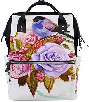 FANTAZIO Zaini Rosa E Uccello Scuola Borsa di tela Daypack