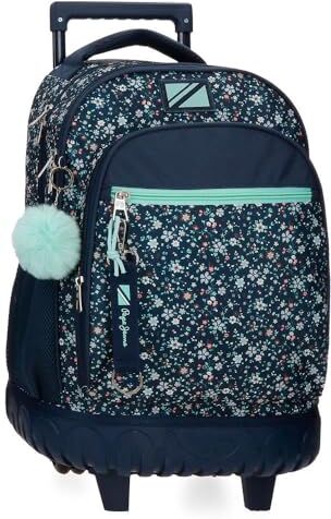 Pepe Jeans Alenka Zaino Compact 2 Ruote Blu 32x43x21 cm Poliestere 28,9L by Joumma Bags, blu, Zaino Compact 2 Ruote